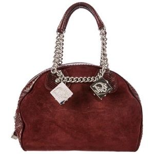 Dior John Galliano Suede Snakeskin Gambler Bag